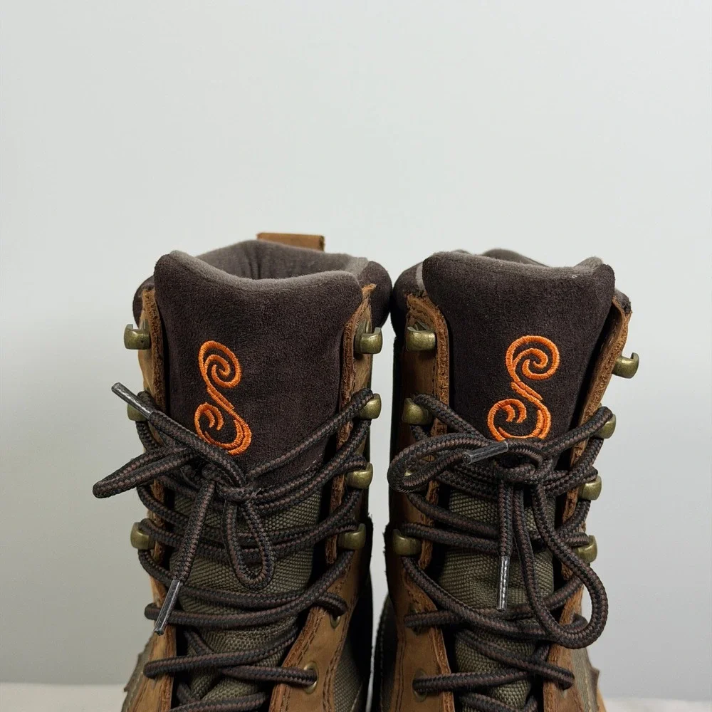 SHE Outdoor Womens Brown Leather Waterproof Hunting Boots Moc Toe Size 9